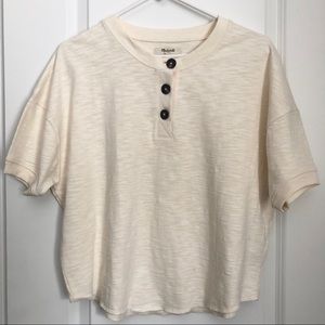 NWT Madewell Raw-Edge Henley Tee